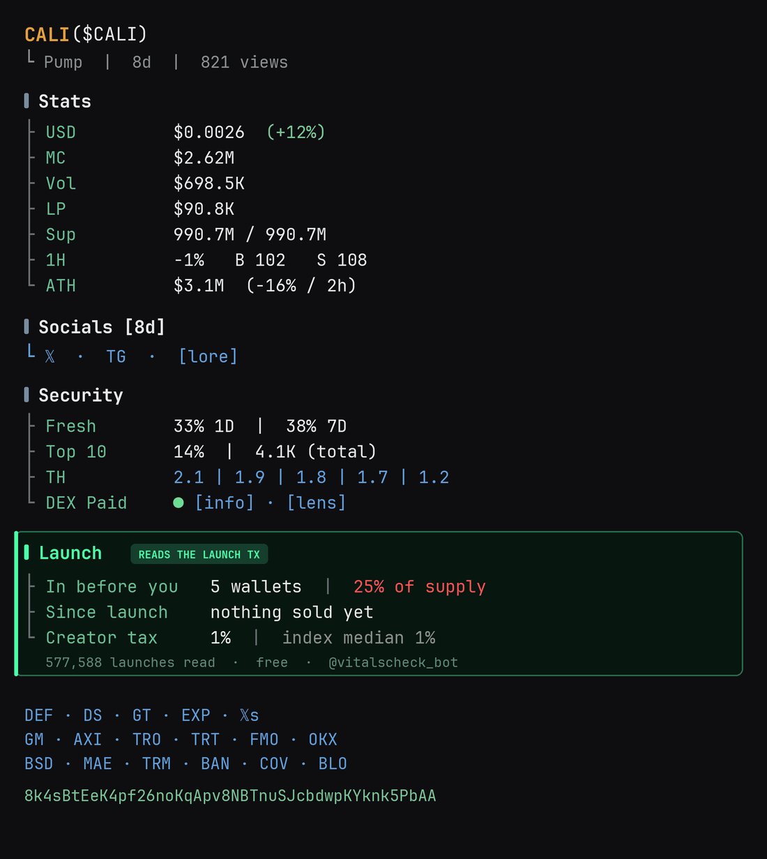 the vitals block inside a live terminal card